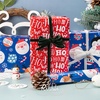 image:imageRibbli Christmas Wrapping Paper RollsMini Roll17 Inch x 33 FeetChristmas WoodsBlueRed