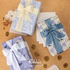image:imageRibbli Floral Wrapping Paper Mini Roll 3 Rolls Dusty Blue Vintage Flower Gift Wrap for Mothers Day Women Girl Friend Wedding  17 inch x 120 inch10feet Per RollDusty Blue