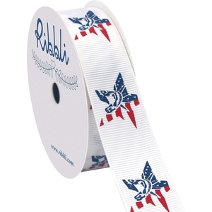 image:imageRibbli Grosgrain USA Statue of Liberty Patriotic Craft Ribbon78Inch x 10YardRedBlueWhiteUse for Hair BowsWreathsVeterans Day 4th of JulyGift WrappingParty Decoration
