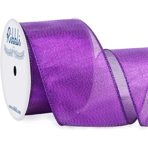 image:imageRibbli Metallic Emerlad Green Wired Ribbon212 Inch x Continuous 10 Yard Deluxe Green GlitterChristmas Ribbon for CraftsWreathsBig BowGift Wrapping Christmas Tree DecorationPurple