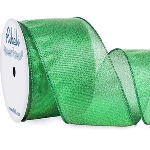 image:imageRibbli Metallic Emerlad Green Wired Ribbon212 Inch x Continuous 10 Yard Deluxe Green GlitterChristmas Ribbon for CraftsWreathsBig BowGift Wrapping Christmas Tree DecorationEmerald Green
