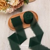 image:imageRibbli Antique Mauve Chiffon Ribbon 112 inch x 20 Yard Handmade Fringe Chiffon Silk RibbonBlack Ribbon for Wedding Invitations Bridal Bouquets Wrapping Flower Arrangement DecorationForest Green