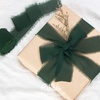 image:imageRibbli Antique Mauve Chiffon Ribbon 112 inch x 20 Yard Handmade Fringe Chiffon Silk RibbonBlack Ribbon for Wedding Invitations Bridal Bouquets Wrapping Flower Arrangement DecorationForest Green