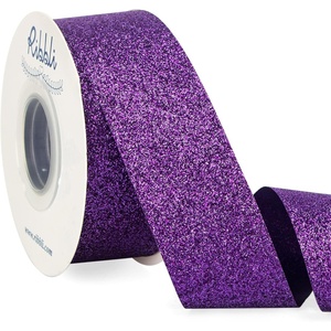 image:imageRibbli Royal Blue Glitter RibbonGift Wrapping Cut Edge Christmas Ribbon for Crafts Chritmas Tree DecorationOrnaments DecorationHome Decor 38 Inch x 25 YardsPurple