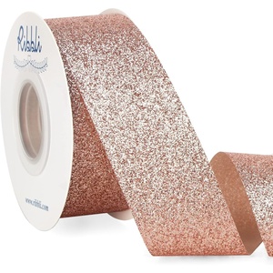 image:imageRibbli Royal Blue Glitter RibbonGift Wrapping Cut Edge Christmas Ribbon for Crafts Chritmas Tree DecorationOrnaments DecorationHome Decor 38 Inch x 25 YardsRose Gold