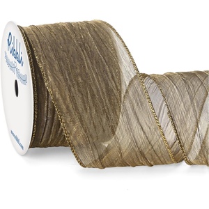 image:imageRibbli Gold Crinkled Wired Ribbon 25 Inch with Metallic Wavy Christmas Ribbon for Cristmas Tree Topper Bow Wreaths Swags Gift Wrapping Wedding DecorationCountinuous 10 YardCopper