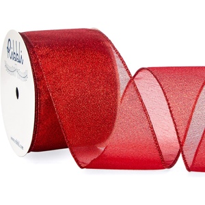 image:imageRibbli Metallic Red Wired Ribbon212 Inch x Continuous 10 Yard Red Glitter Ribbon with Red EdgeChristmas Ribbon for WreathsBig BowGift Wrapping Christmas Tree DecorationRed