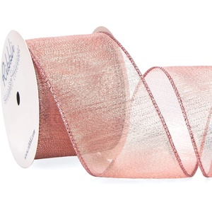 image:imageRibbli Metallic Red Wired Ribbon212 Inch x Continuous 10 Yard Red Glitter Ribbon with Red EdgeChristmas Ribbon for WreathsBig BowGift Wrapping Christmas Tree DecorationRose Gold