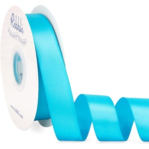 image:imageRibbli Dusty Blue Satin Ribbon Double Faced Satin 112 Inch x Continuous 50 YardsBlue Ribbon for Gift Wrapping Crafts Wedding Decoration Bows Bouquet Floral ArrangementBlue Turquoise