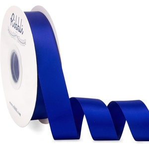image:imageRibbli Dusty Blue Satin Ribbon Double Faced Satin 112 Inch x Continuous 50 YardsBlue Ribbon for Gift Wrapping Crafts Wedding Decoration Bows Bouquet Floral ArrangementBlue Cobalt