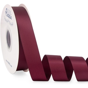 image:imageRibbli Dusty Blue Satin Ribbon Double Faced Satin 112 Inch x Continuous 50 YardsBlue Ribbon for Gift Wrapping Crafts Wedding Decoration Bows Bouquet Floral ArrangementDark Burgundy