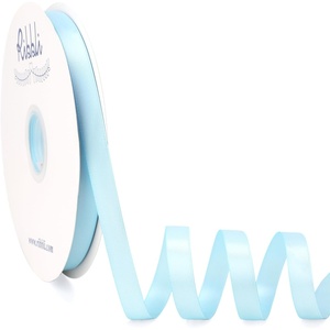 image:imageRibbli Dusty Blue Satin Ribbon Double Faced Satin 112 Inch x Continuous 50 YardsBlue Ribbon for Gift Wrapping Crafts Wedding Decoration Bows Bouquet Floral ArrangementBlue Light