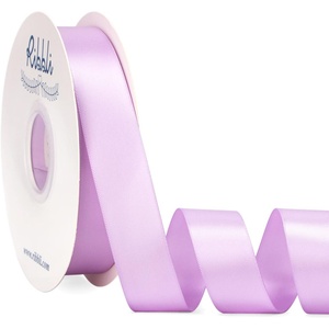 image:imageRibbli Dusty Blue Satin Ribbon Double Faced Satin 112 Inch x Continuous 50 YardsBlue Ribbon for Gift Wrapping Crafts Wedding Decoration Bows Bouquet Floral ArrangementLight Orchid