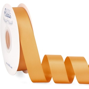 image:imageRibbli Dusty Blue Satin Ribbon Double Faced Satin 112 Inch x Continuous 50 YardsBlue Ribbon for Gift Wrapping Crafts Wedding Decoration Bows Bouquet Floral ArrangementGold Old