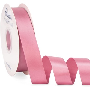 image:imageRibbli Dusty Blue Satin Ribbon Double Faced Satin 112 Inch x Continuous 50 YardsBlue Ribbon for Gift Wrapping Crafts Wedding Decoration Bows Bouquet Floral ArrangementRosy Mauve